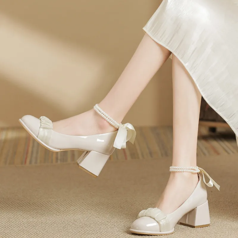 City Camel Chunky Heel High Heels Women's-5
