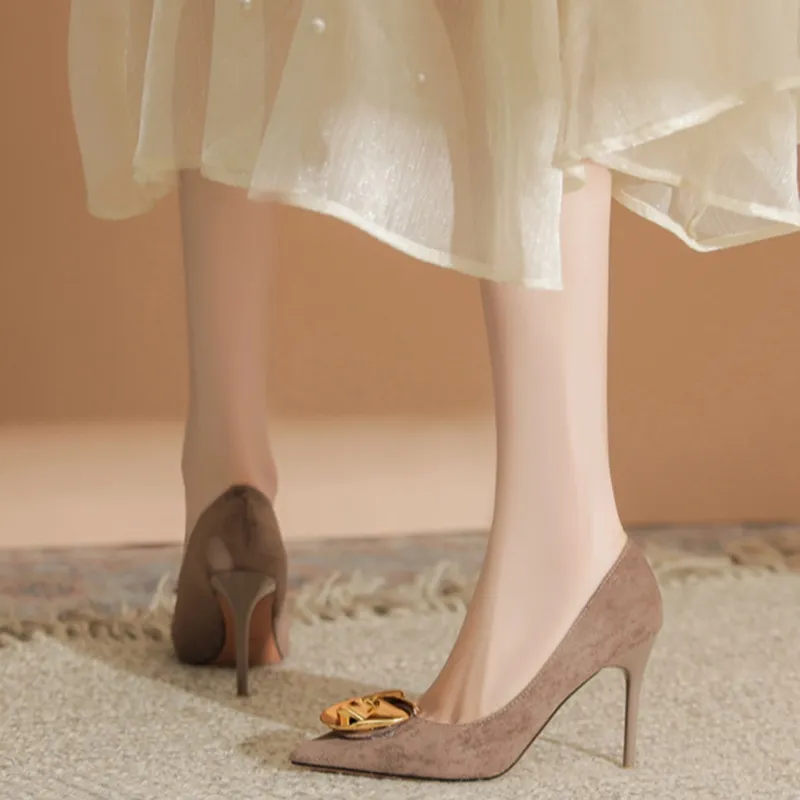 City camel High Heels Women's Khaki, Nude, Black-10