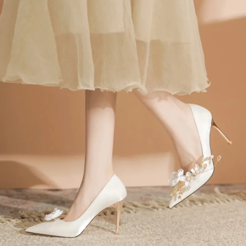 City Camel High Heels Women's White-2