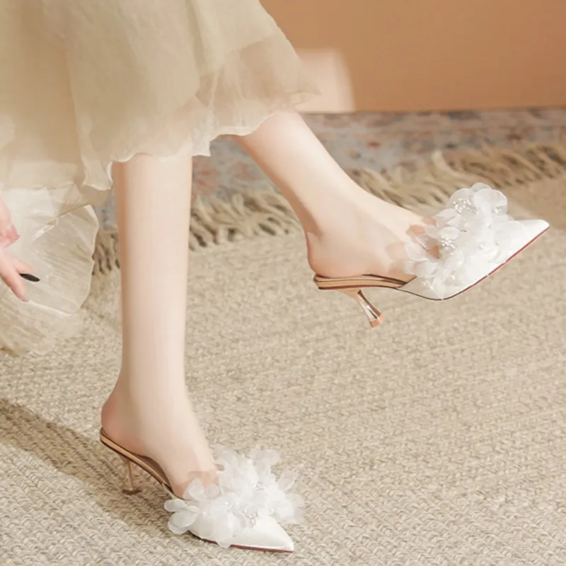 City Camel Closed Toe Slippers Women's White-1