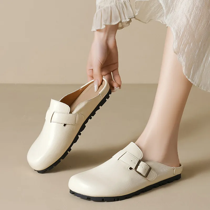City Camel Rubber Sole Quiet Closed Toe Slippers Women's-1