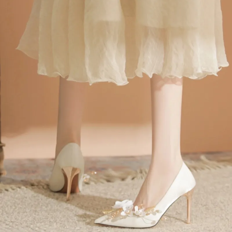 City Camel High Heels Women's White-1