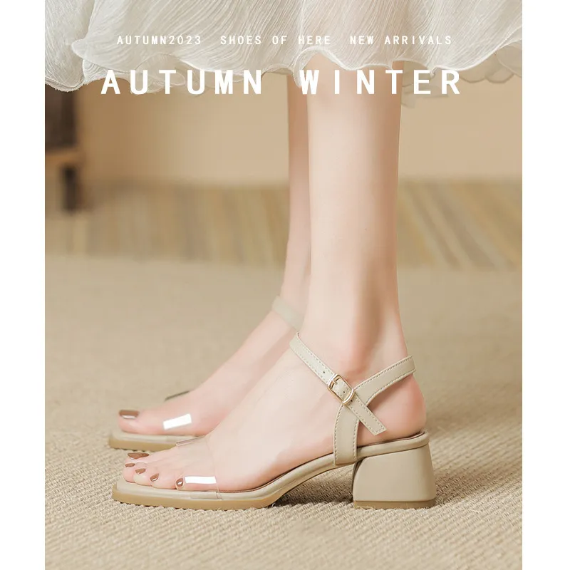City Camel One Strap Sandals Women's Apricot-1