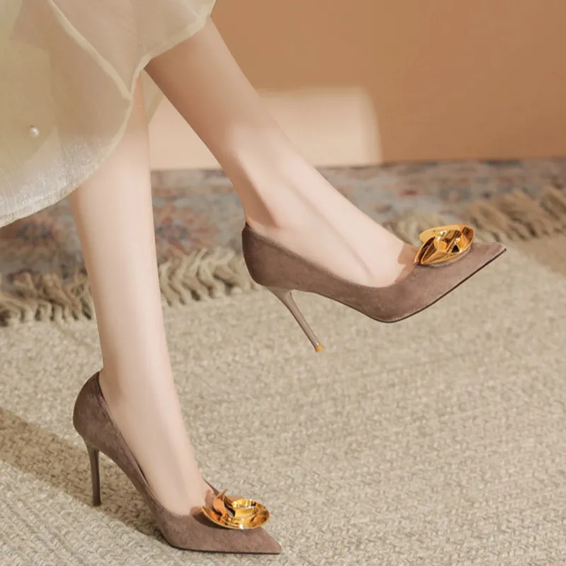 City camel High Heels Women's Khaki, Nude, Black-11