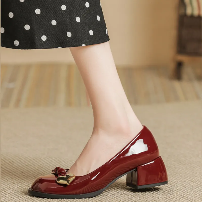 City Camel Chunky Heel High Heels Women's-6