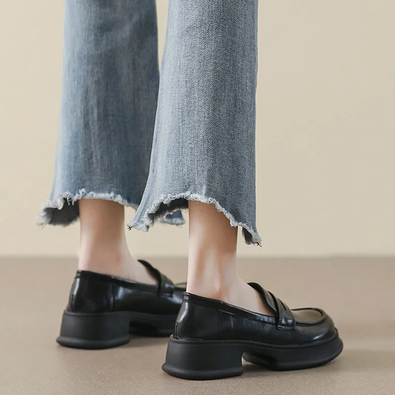 City Camel Loafers Women's Black-3
