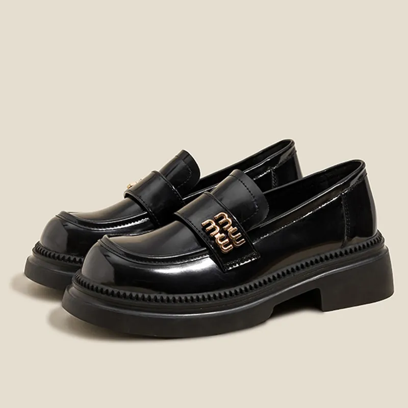 City Camel Loafers Women's Black-1