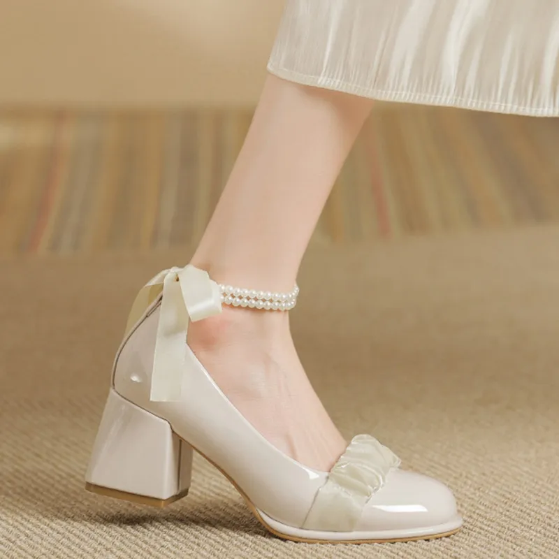 City Camel Chunky Heel High Heels Women's-6