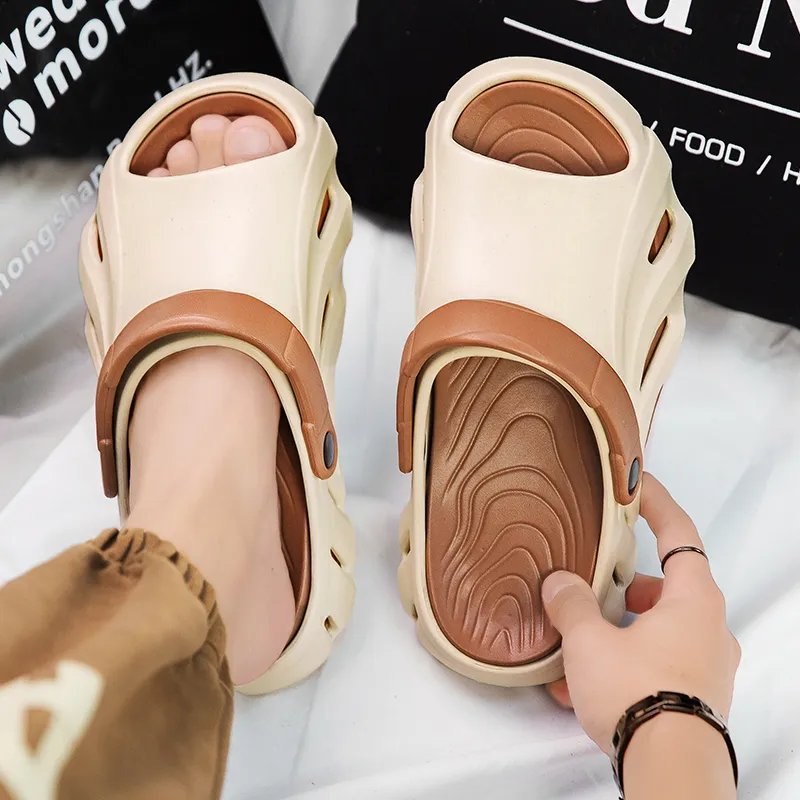 NMR Beach Sandals Men Black Orange/White/Khaki Brown-15