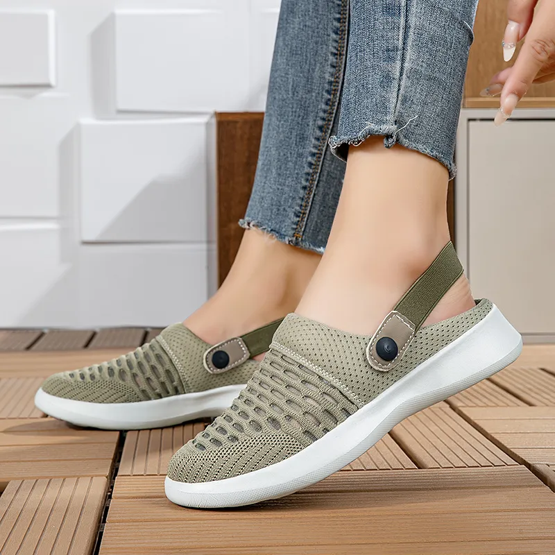 NMR Stitching Cut Out Abrasion Resistant Slip Resistant Closed Toe Slippers Women's-11