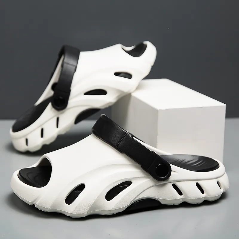 NMR Beach Sandals Men Black Orange/White/Khaki Brown-8