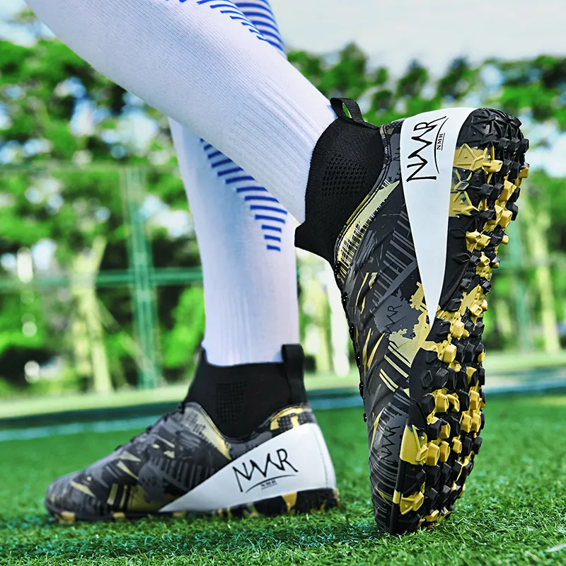 NMR FG Rubber Long Studs TF Rubber Broken Studs Water-Resistant Slip-Resistant Soccer Shoes Unisex White Blue Pink-29