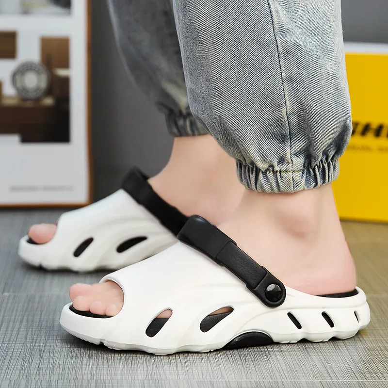 NMR Beach Sandals Men Black Orange/White/Khaki Brown-10