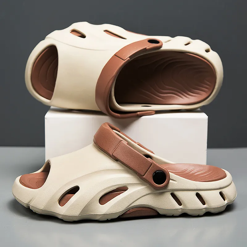 NMR Beach Sandals Men Black Orange/White/Khaki Brown-13