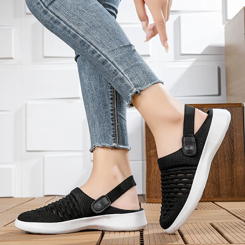 NMR Stitching Cut Out Abrasion Resistant Slip Resistant Closed Toe Slippers Women's-4
