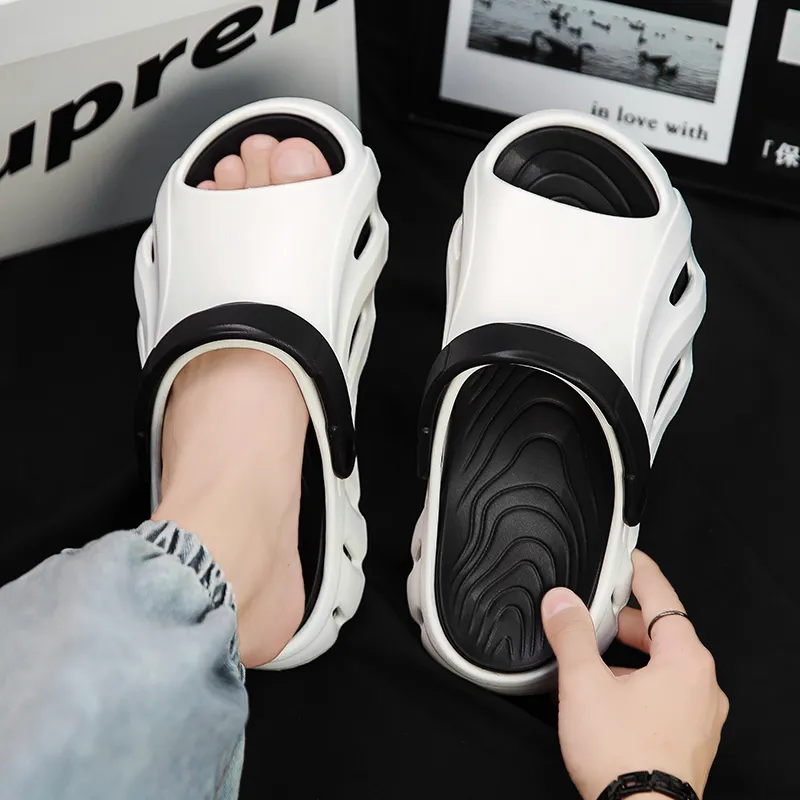 NMR Beach Sandals Men Black Orange/White/Khaki Brown-9