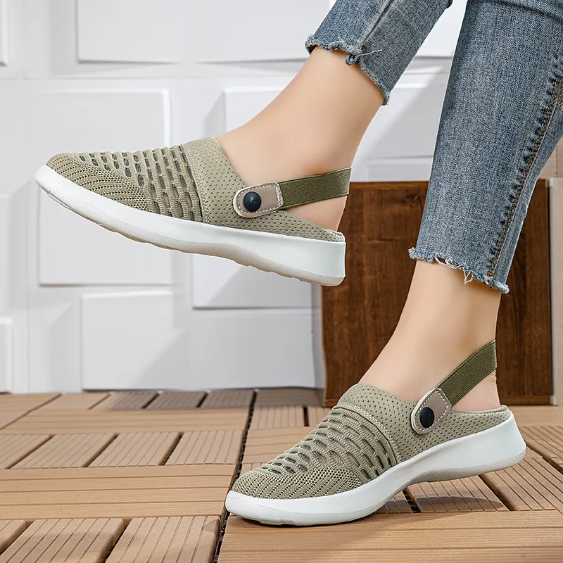 NMR Stitching Cut Out Abrasion Resistant Slip Resistant Closed Toe Slippers Women's-10
