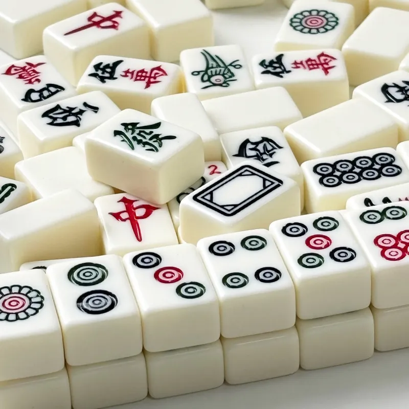 AECELI Mini Mahjong Tiles, Portable And Cute Mini Hand Crafted Entertainment Set Board Games-3