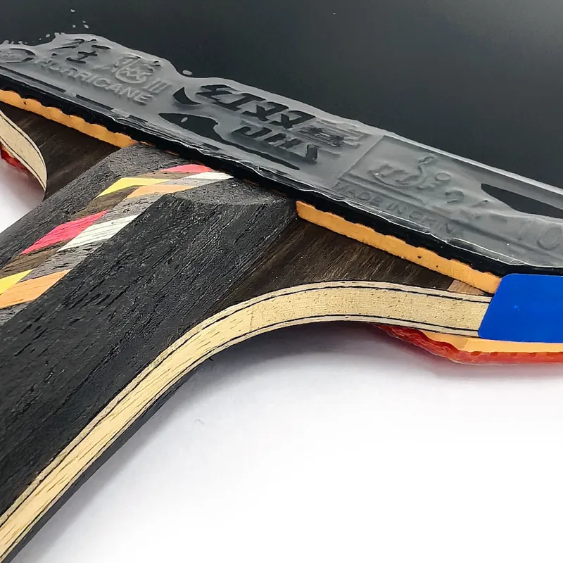 DHS R5002C Ping Pong Paddles Unisex All Wood With Carbon Fiber Black Red-1