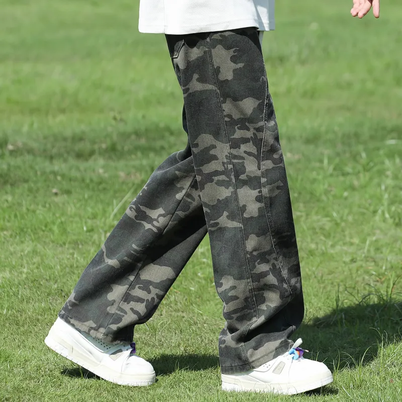 Jeep Cargo Pants Unisex Camouflage Gray-10