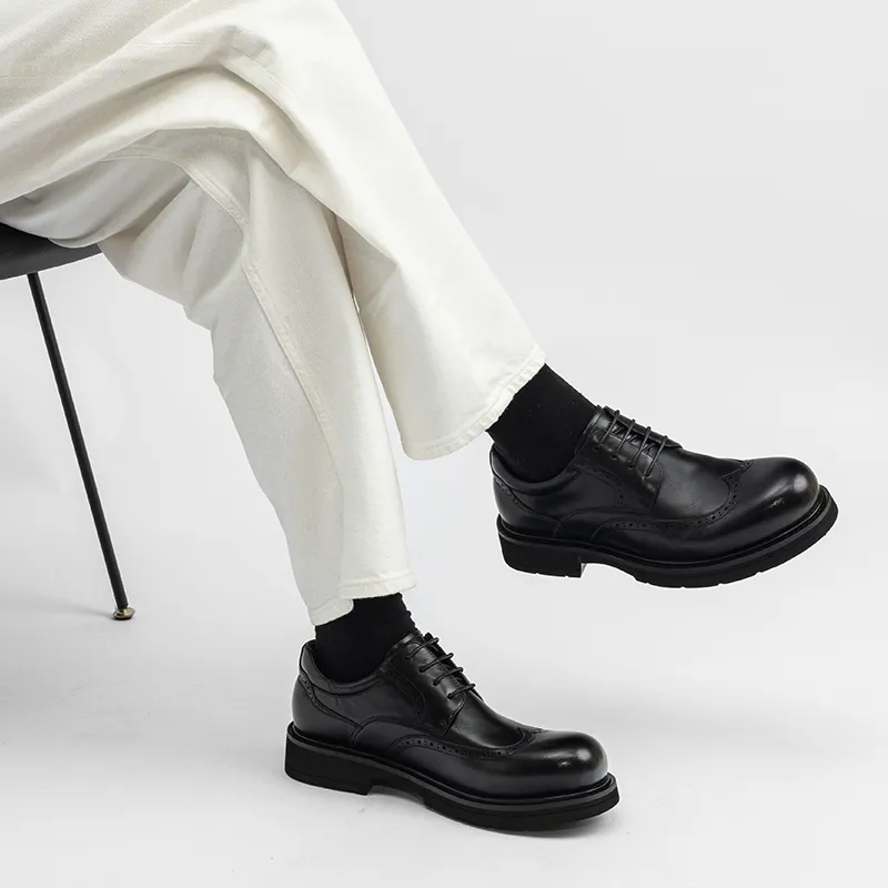 HARSON Derby Casual Shoes Men's Black-8