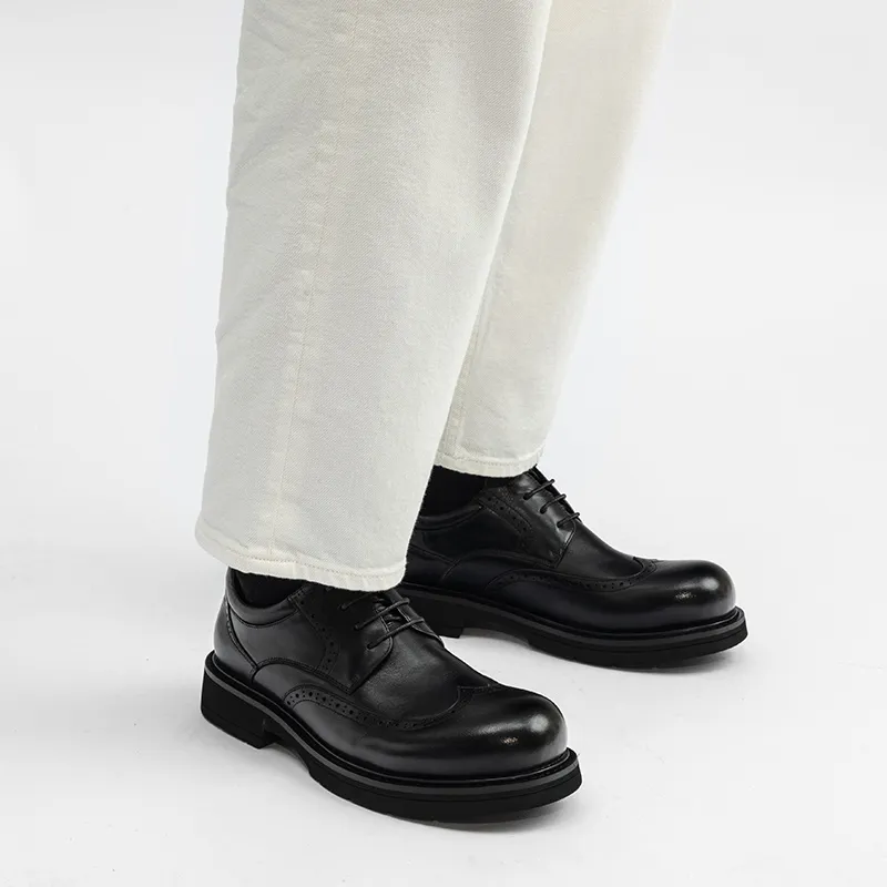 HARSON Derby Casual Shoes Men's Black-6