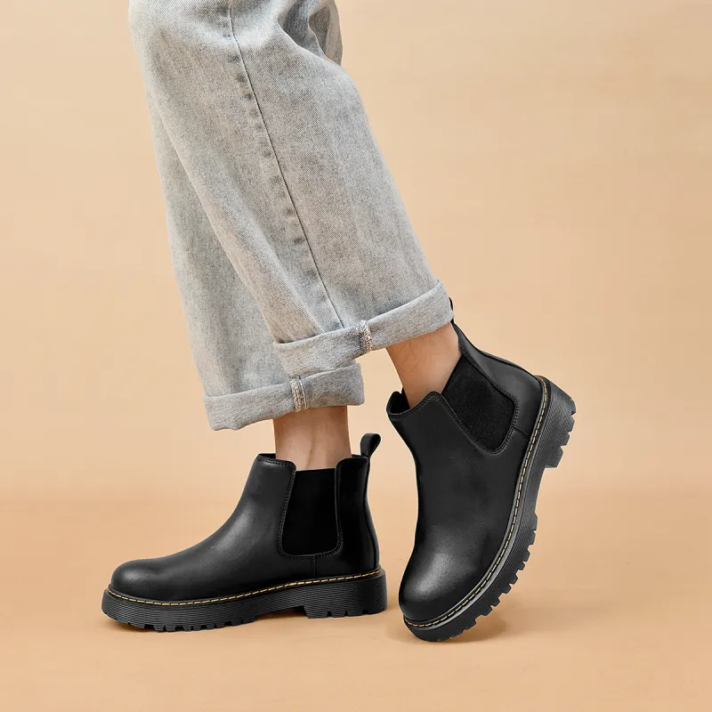 AOKANG Short Chelsea Boots Men's Black-4