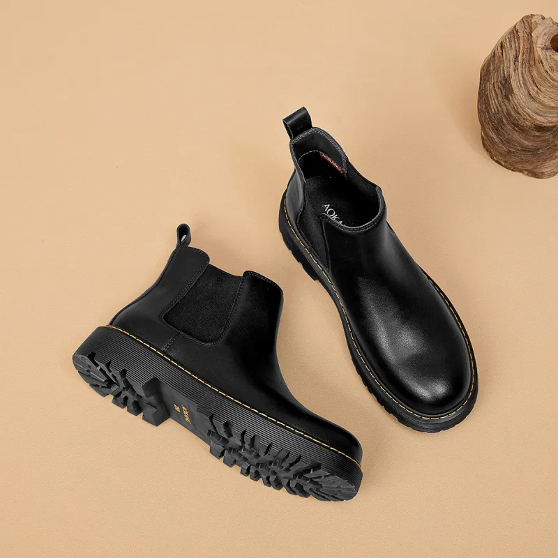 AOKANG Short Chelsea Boots Men's Black-1