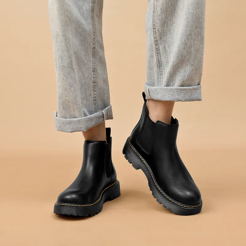 AOKANG Short Chelsea Boots Men's Black-2