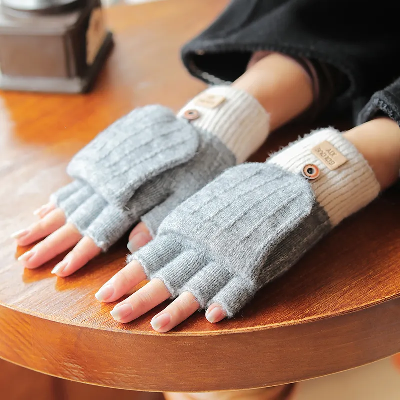 CARDANRO Faux Camel Hair Yarn Glove Unisex-3