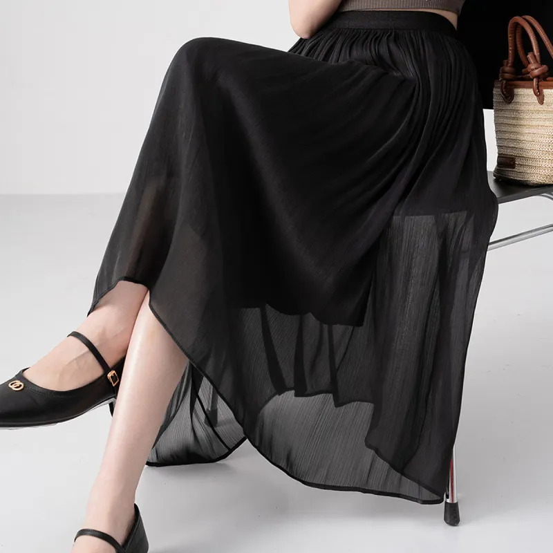 Juden Choi Casual Long Skirt Women's White-20