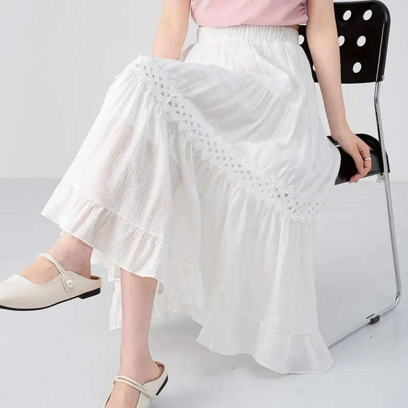 Juden Choi Casual Long Skirt Women's White-6