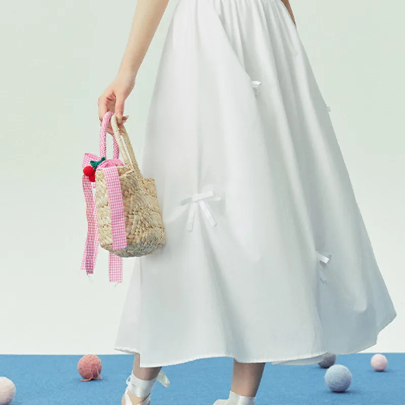 Juden Choi Casual Long Skirt Women's White-14