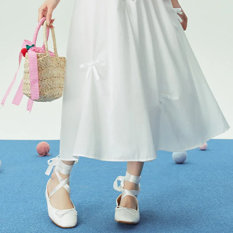 Juden Choi Casual Long Skirt Women's White-12