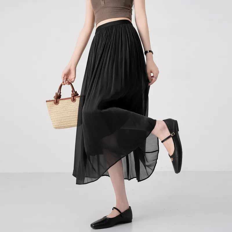 Juden Choi Casual Long Skirt Women's White-19