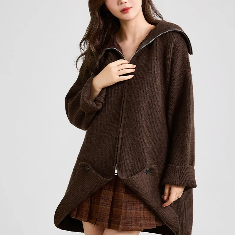 Juden Choi Knitwear Women's Coffee-2