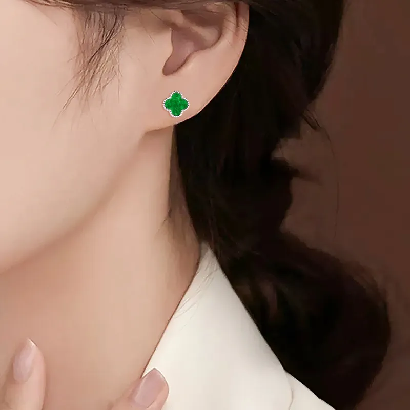 Noritake Glutinous Jade Jadeite Stud Earrings Women's-1