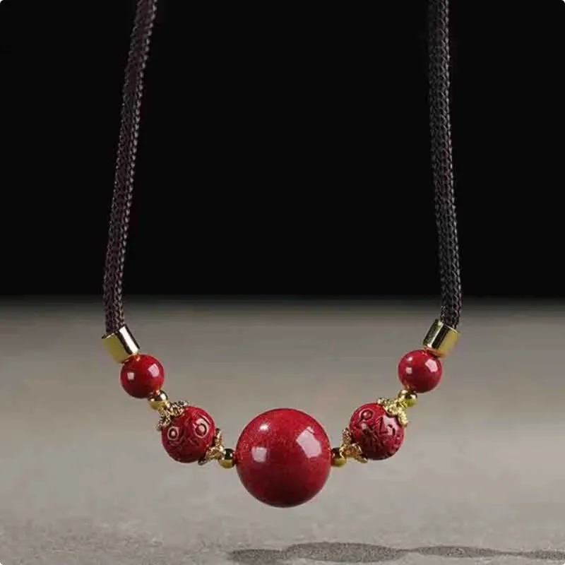Noritake Reconstructed Cinnabar Jade Necklaces Unisex-4
