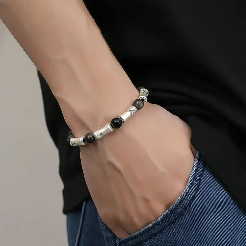 Noritake Obsidian Jade Bracelets Unisex-1