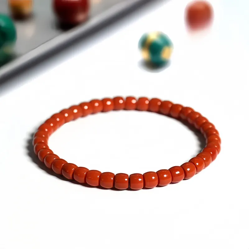 Noritake Southern Red Agate Jade Bracelets Unisex-3