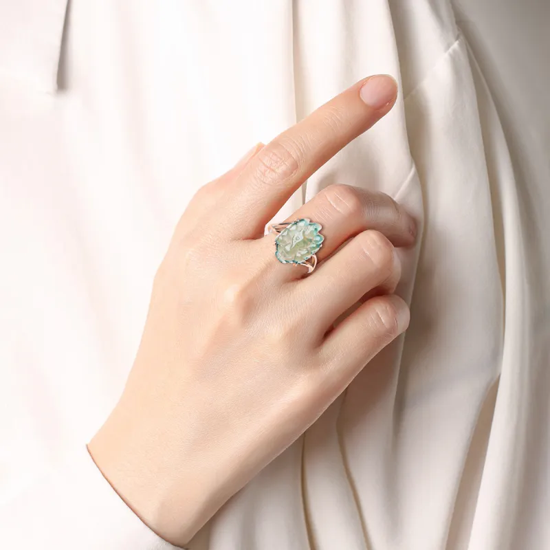 Noritake Ice Glutinous Jadeite Rings Unisex-1