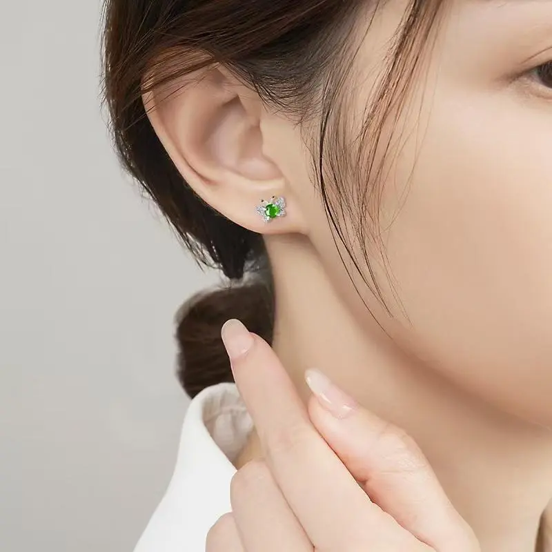 Noritake Ice Glutinous Jadeite Stud Earrings Women's-1