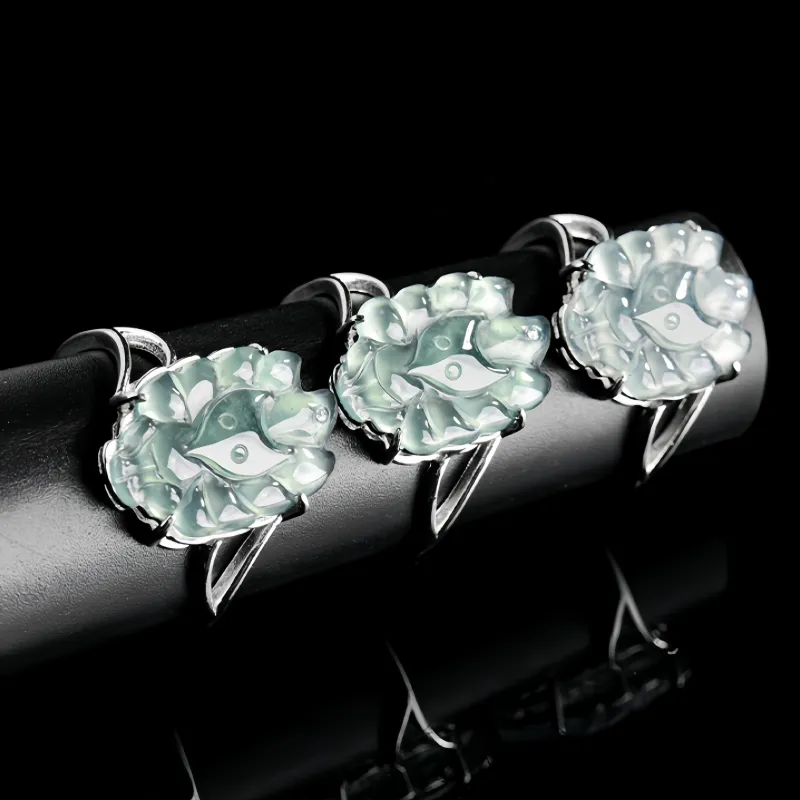 Noritake Ice Glutinous Jadeite Rings Unisex-3