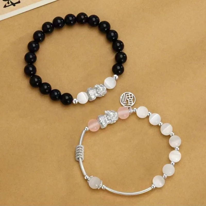Noritake Obsidian Jade Bracelets Unisex-7