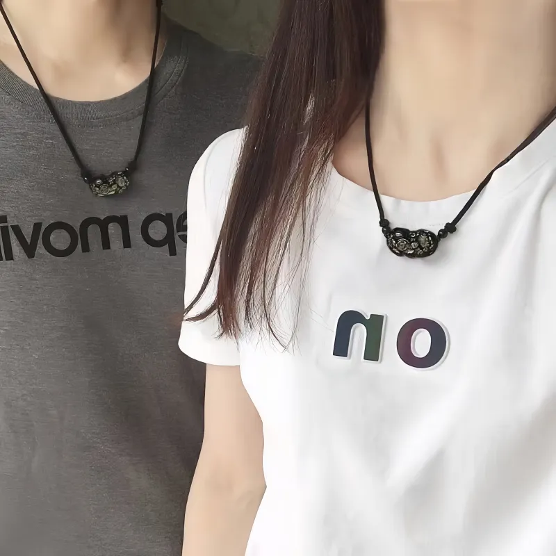 Noritake Obsidian Jade Necklaces Unisex-4