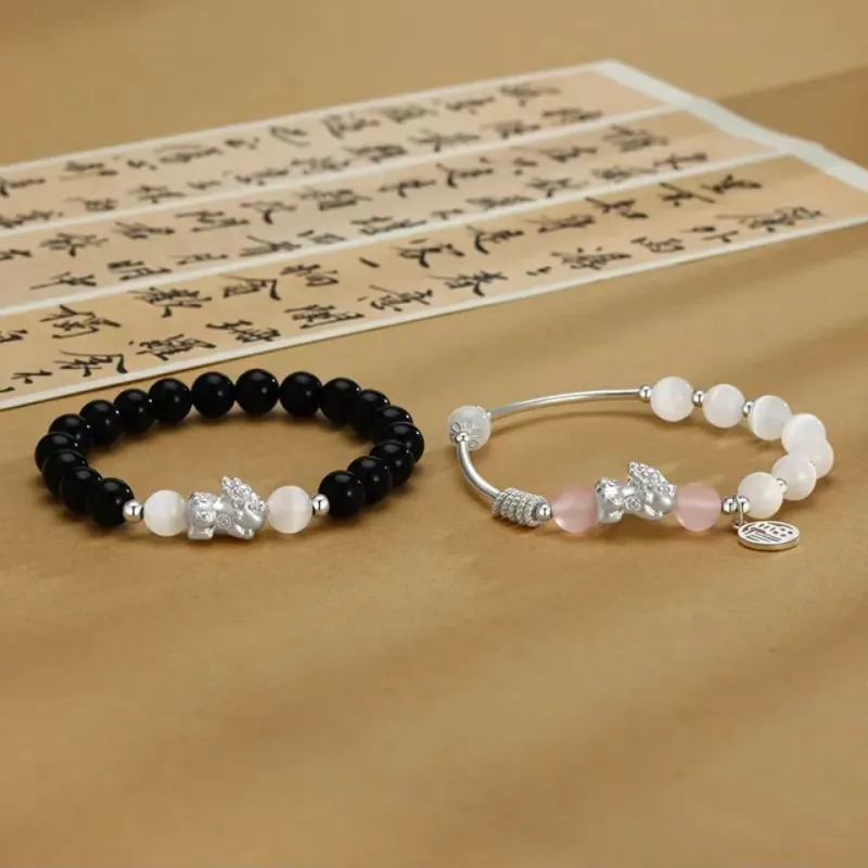 Noritake Obsidian Jade Bracelets Unisex-6