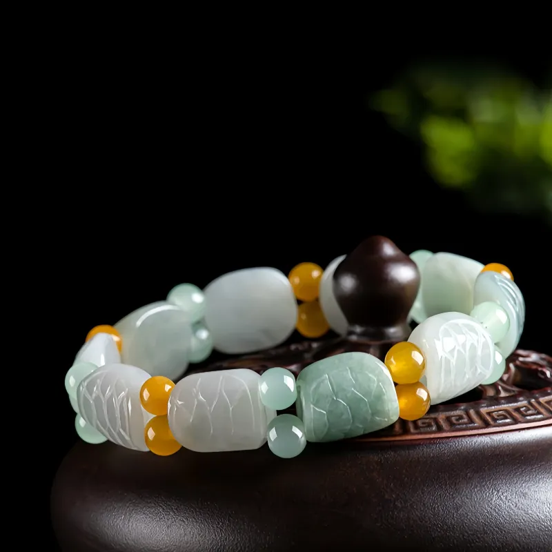 Noritake Glutinous Jade Jadeite Bracelets Unisex-4