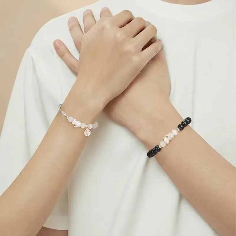 Noritake Obsidian Jade Bracelets Unisex-5