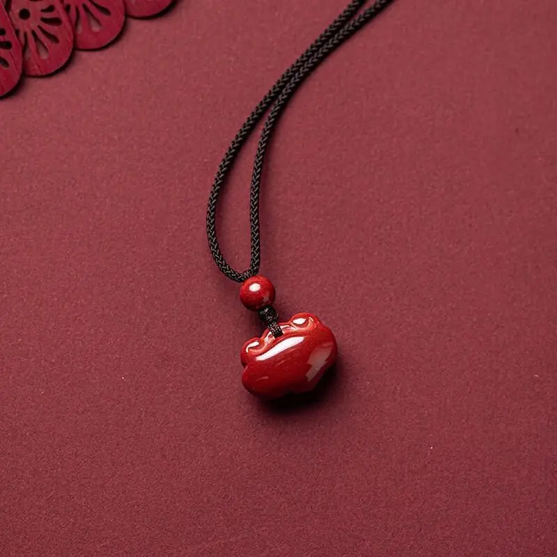 Noritake Reconstructed Cinnabar Jade Necklaces Unisex-3