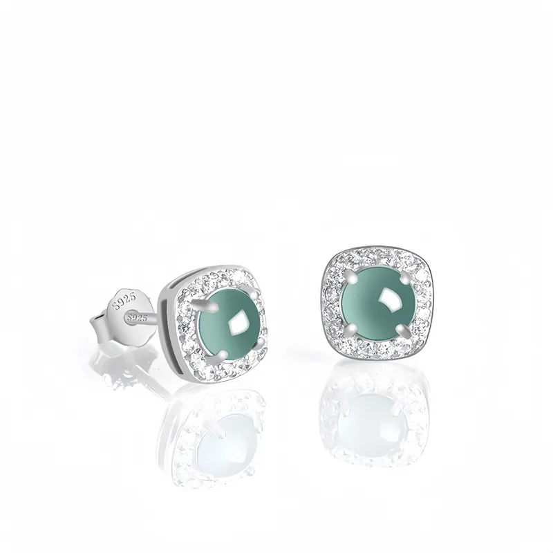 Noritake Glutinous Jade Jadeite Stud Earrings Women's-4